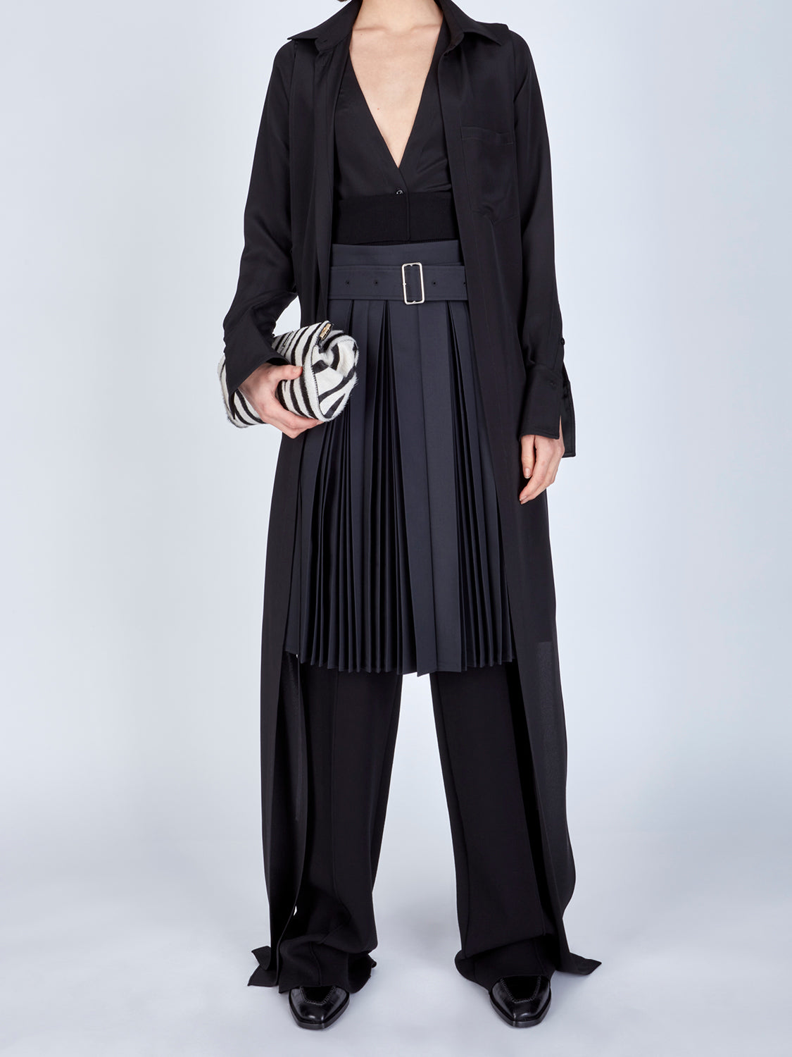 MIDI PLEATED SKIRT