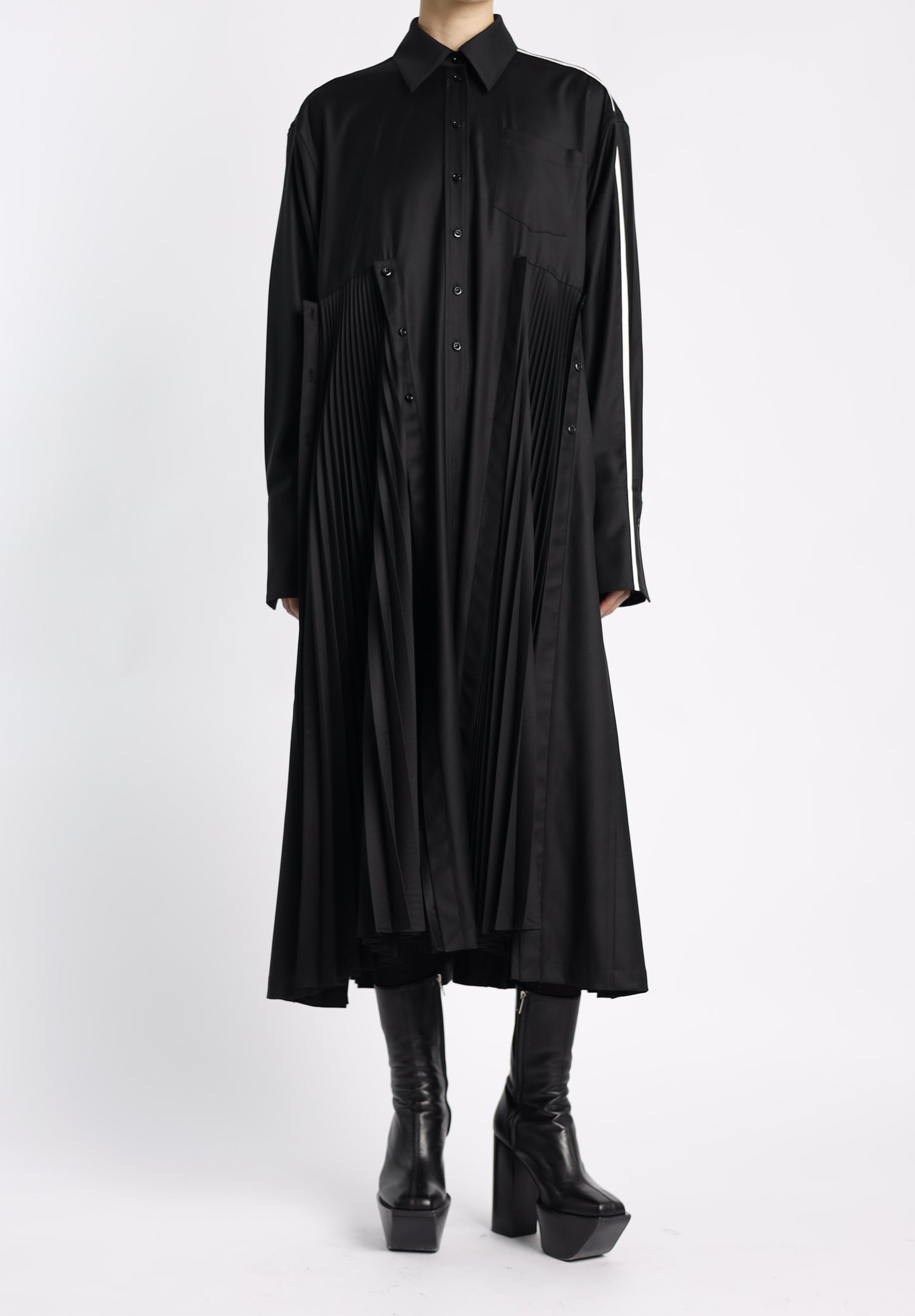 Pleated Shirt Dress