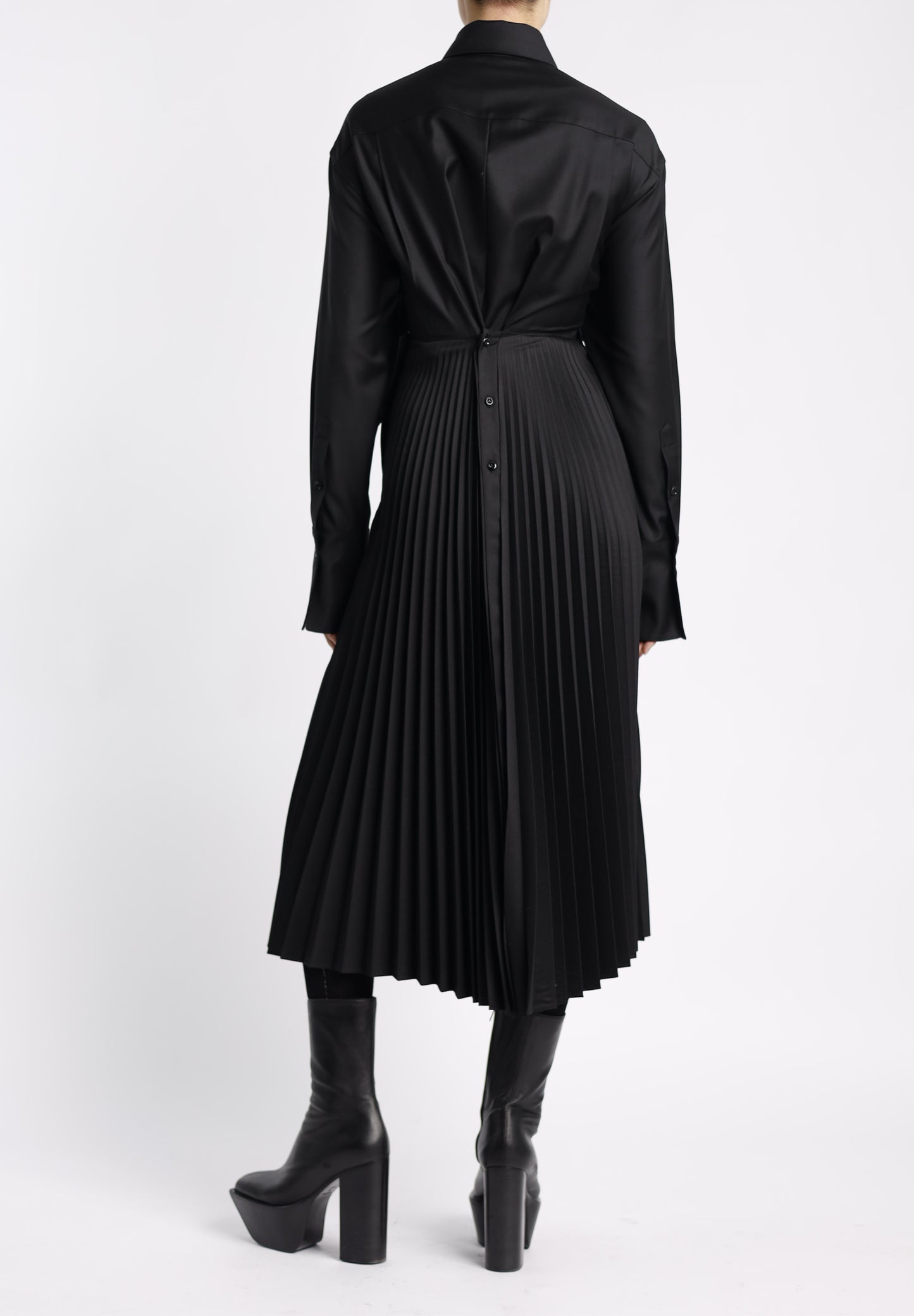 Pleated Shirt Dress