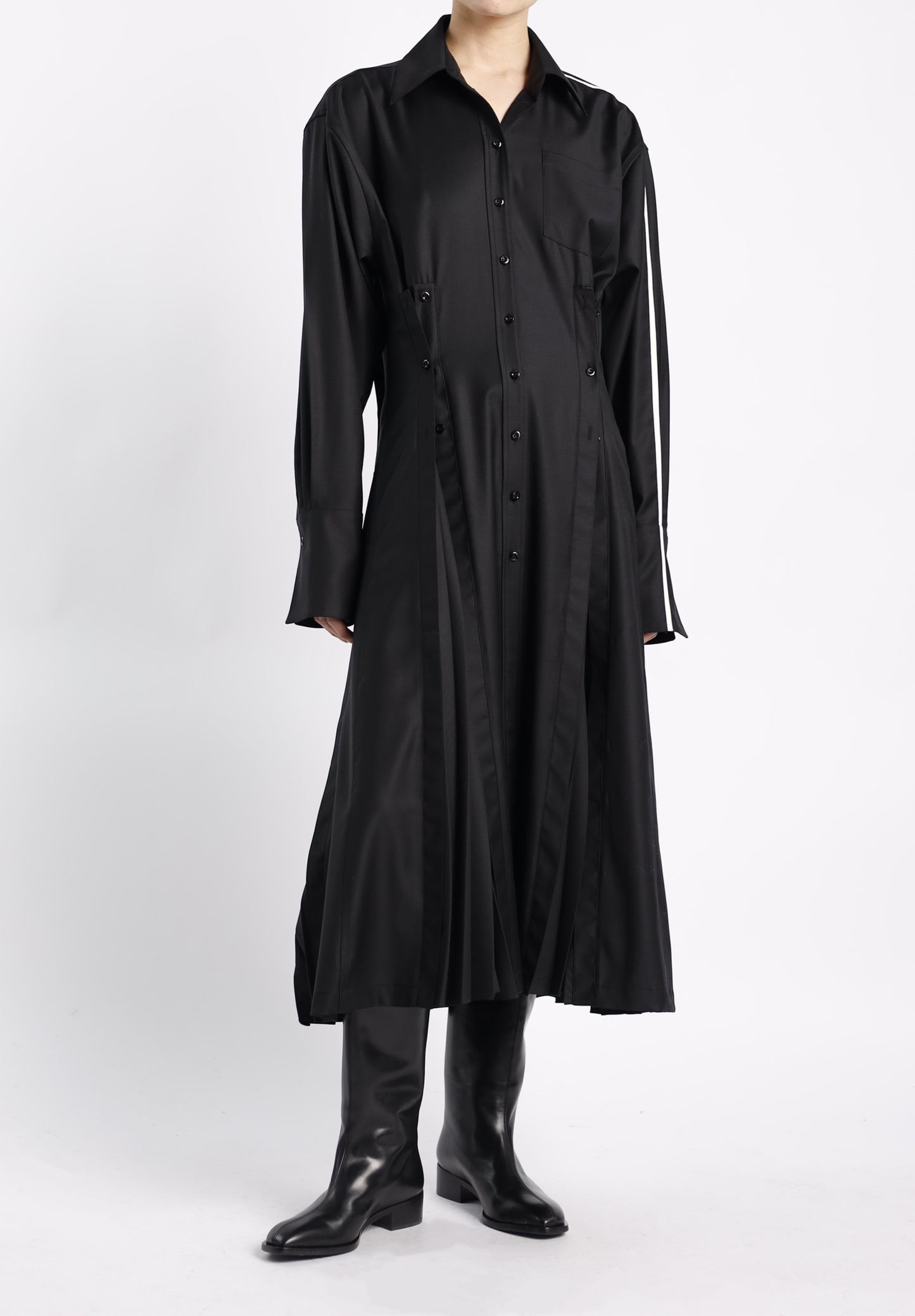 Pleated Shirt Dress