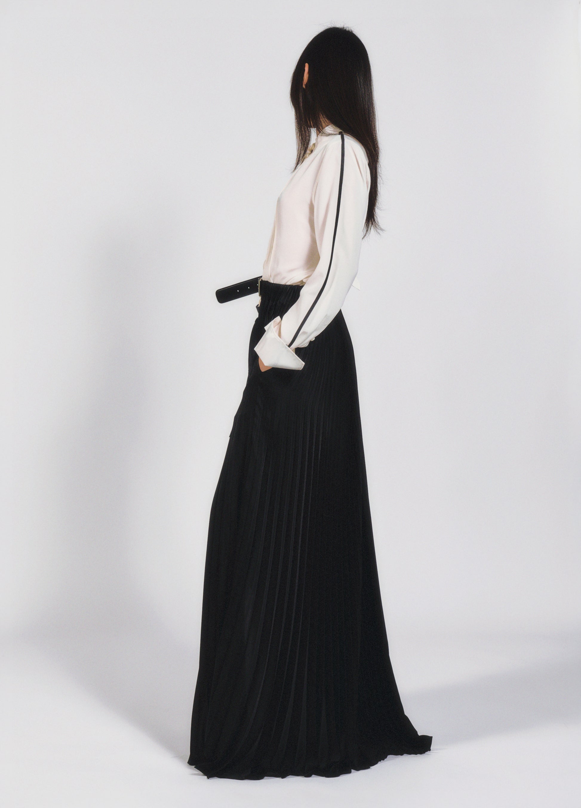 PLEATED BELT - BLACK/BLACK