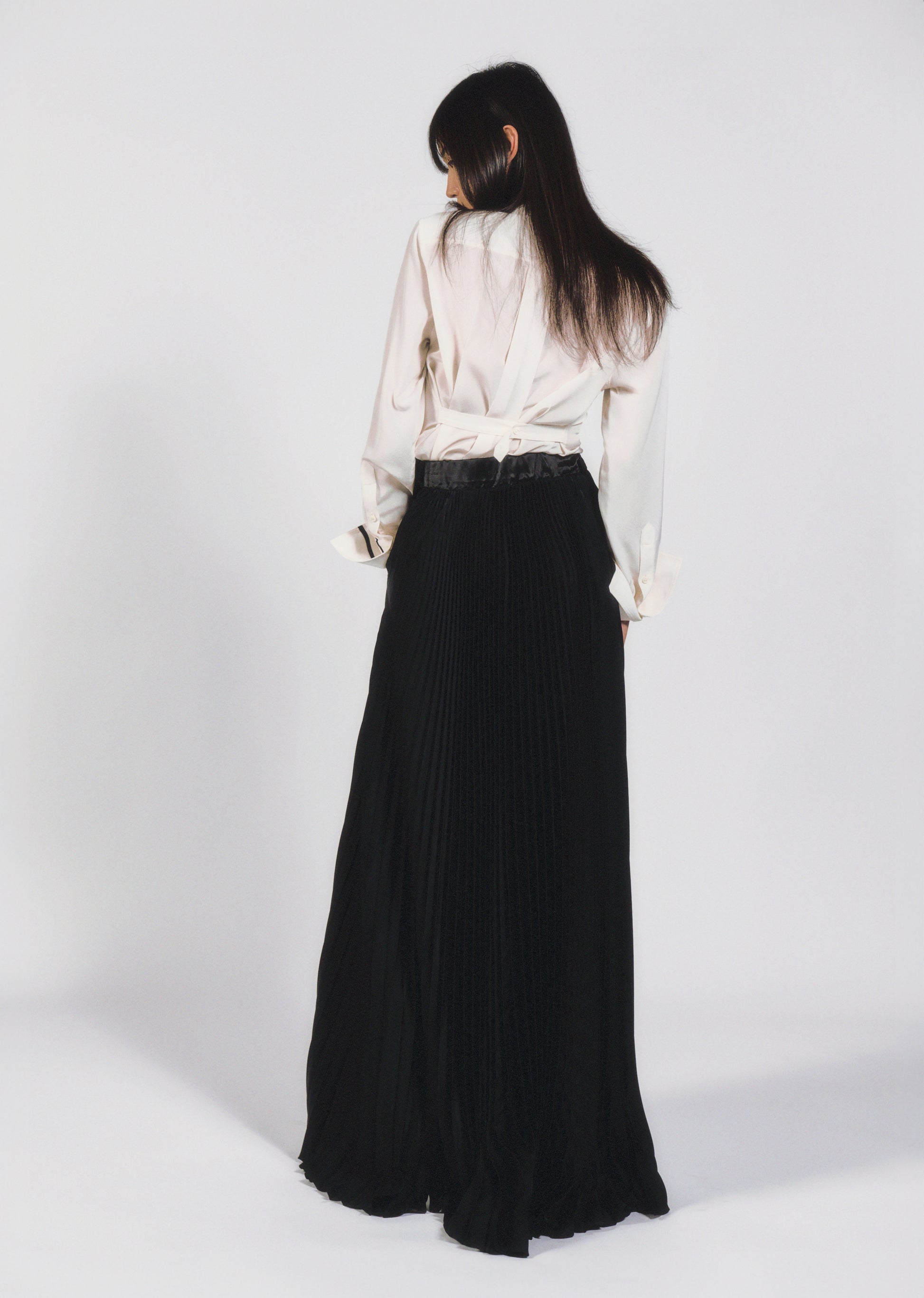 PLEATED BELT - BLACK/BLACK