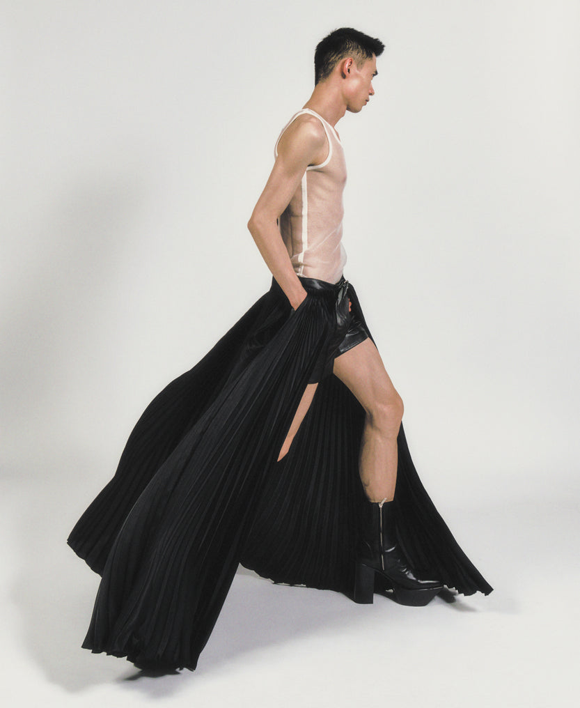 PLEATED BELT - BLACK/BLACK
